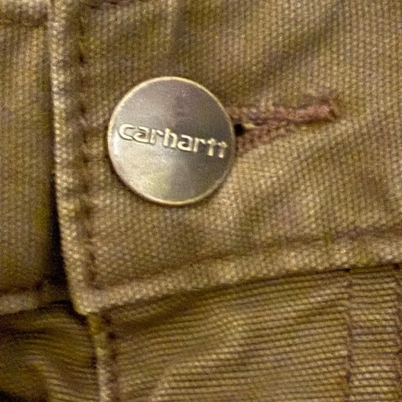 Men's Olive Dark green Carhartt Cargo Shorts - Picture 3 of 6